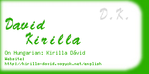 david kirilla business card